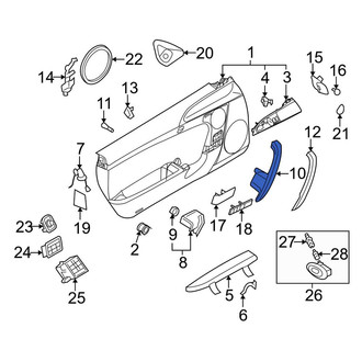 Porsche OE - Front Left Interior Door Pull Handle