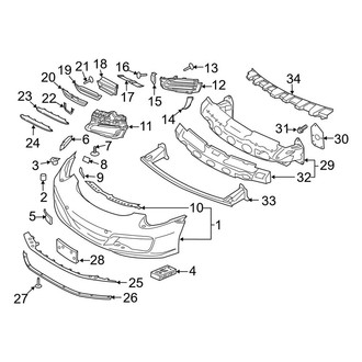 Porsche OE - Front Bumper - Bumper & Components (Carrera / Carrera 4 / Carrera 4S / Carrera S / Targa 4 / Targa 4S / Turbo / Turbo S)