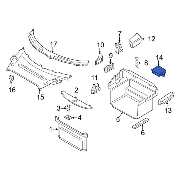 Porsche OE 99155182500 - Rear Trunk Trim Panel Bracket