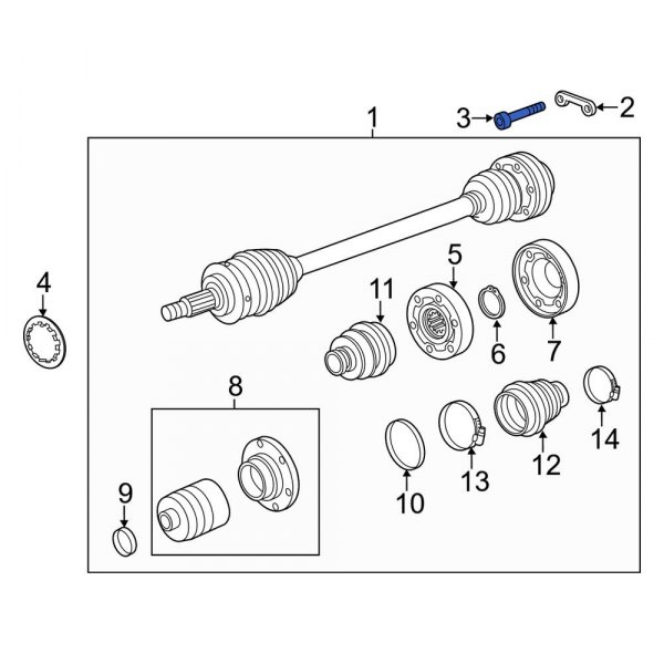 CV Axle Retainer Plate Bolt