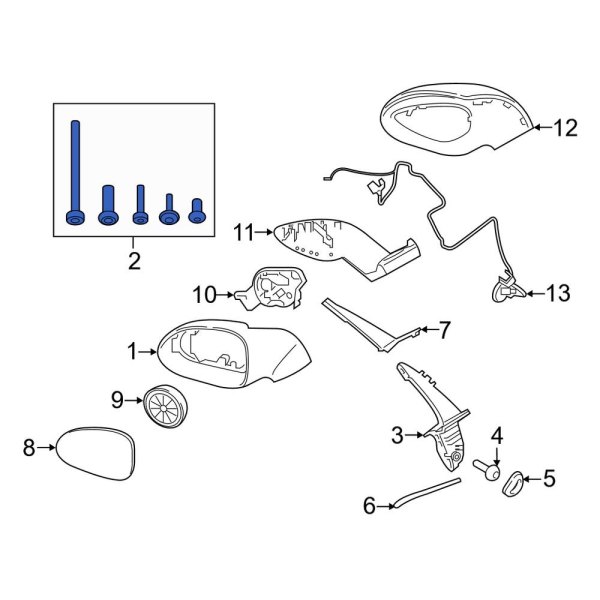 Door Mirror Housing Hardware Kit