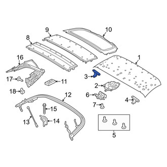 Porsche OE - Right Convertible Top Frame Guide