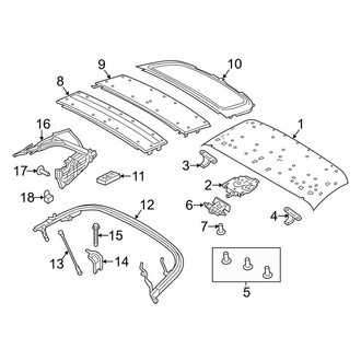 Porsche OE - Roof - Frame & Components (Carrera / Carrera 4 / Carrera 4 Black Edition / Carrera 4 GTS / Carrera 4S / Carrera Black Edition / Carrera GTS / Carrera S / Turbo / Turbo S Convertible)