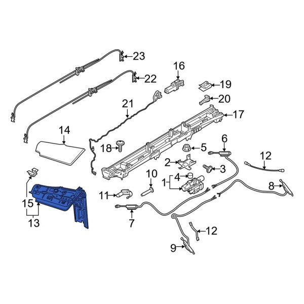 Porsche OE 99656355300A10 Left Convertible Top Tonneau Cover