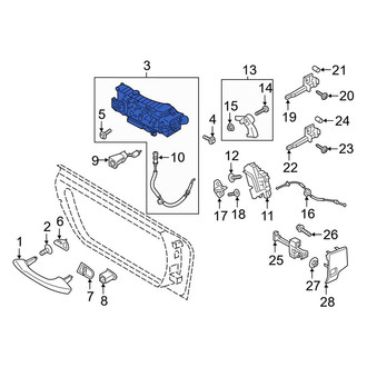 Porsche OE - Front Right Exterior Door Handle Base