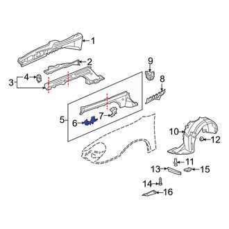 Porsche OE - Center Fender Rail Bracket