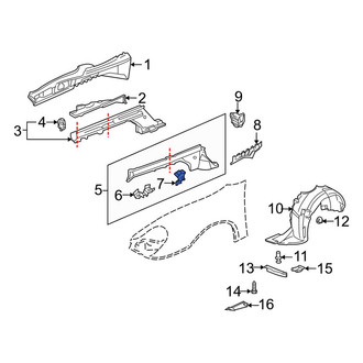 Porsche OE - Center Fender Rail Bracket