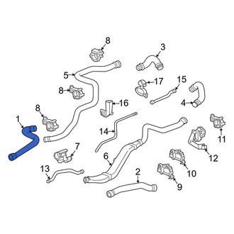 Porsche OE - Right Radiator Coolant Hose