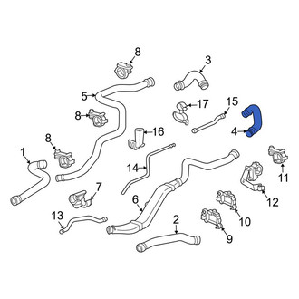 Porsche OE - Right Radiator Coolant Hose