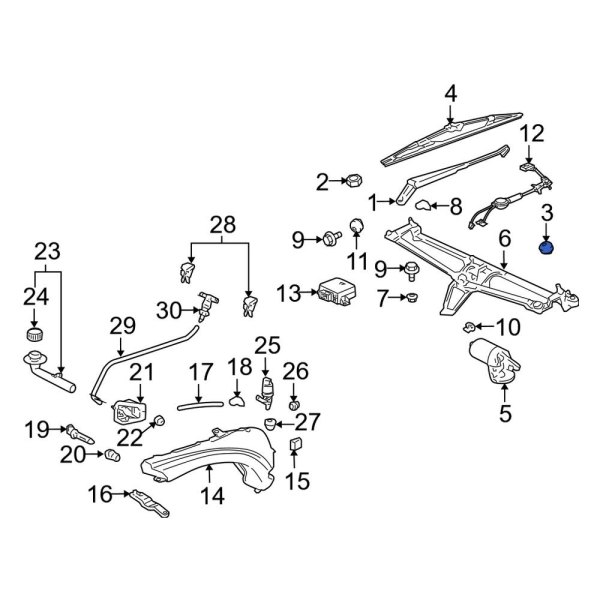 Windshield Wiper Arm Cap