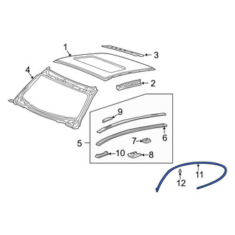Porsche OE - Left Roof Panel Weatherstrip