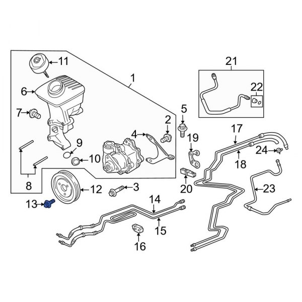 Power Steering Pump Pulley Bolt