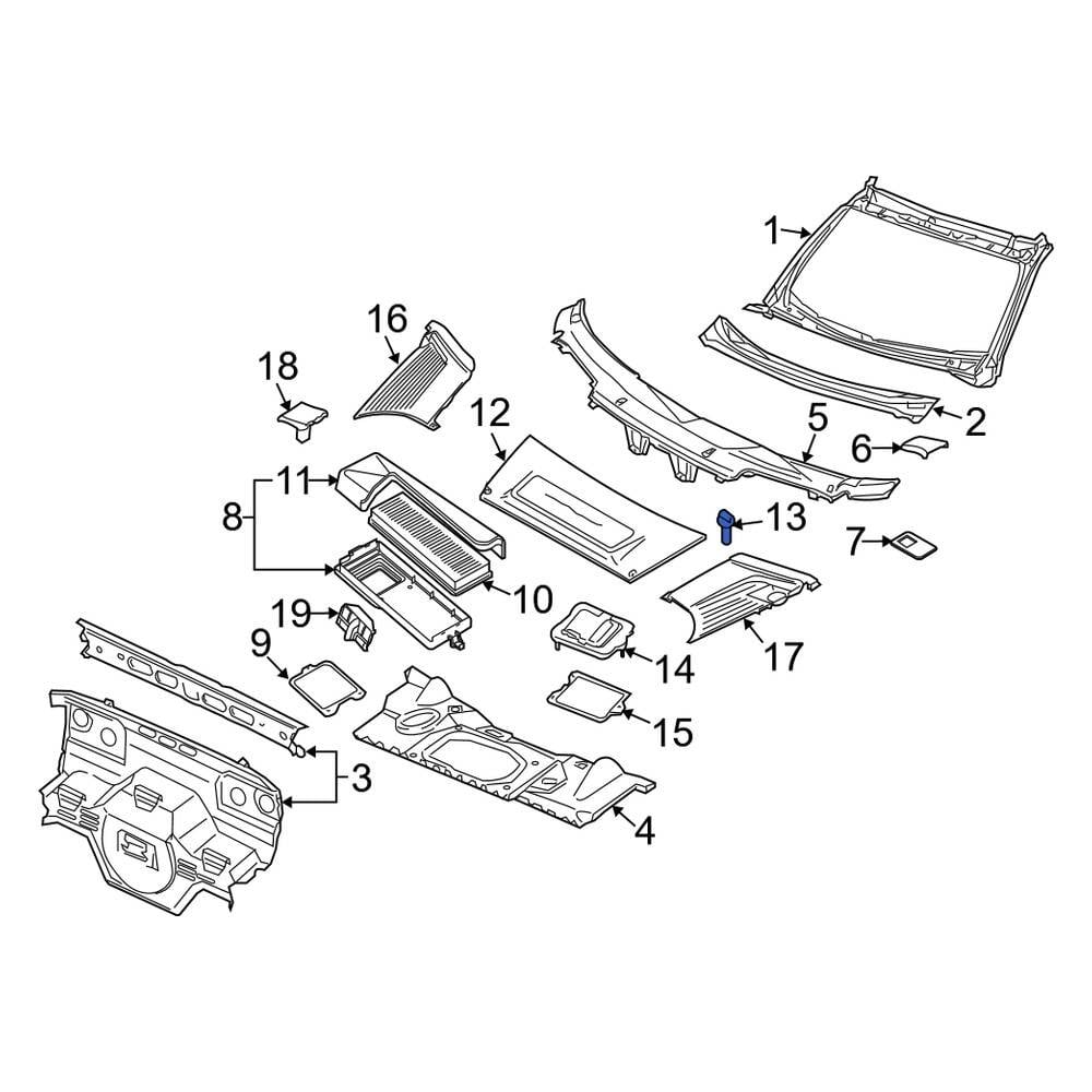 Porsche OE 9975728670102A - Cowl Plenum Panel Bolt