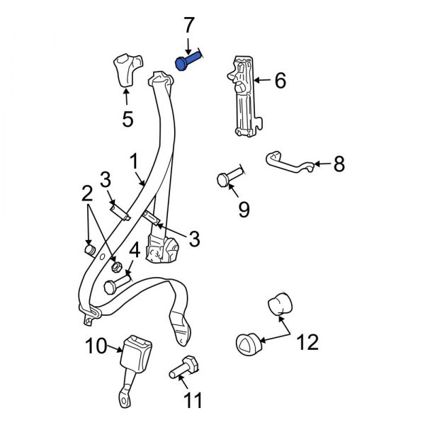 Seat Belt Height Adjuster Bolt