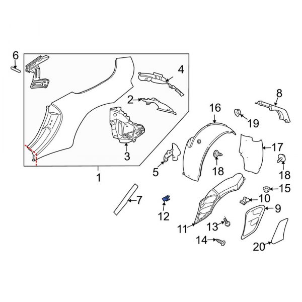 Radiator Support Air Duct Clip