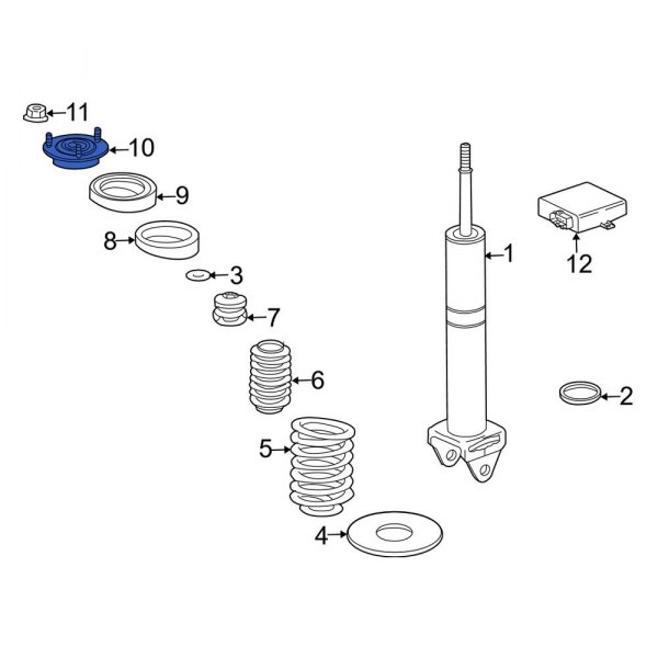 Porsche OE 99734301502 Front Left Suspension Strut Mount