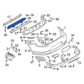 Porsche OE - Rear Bumper Cover Reinforcement Beam