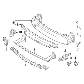 Porsche OE - Front Bumper - Bumper & Components (Impact Bar & Brackets), (Dakar)