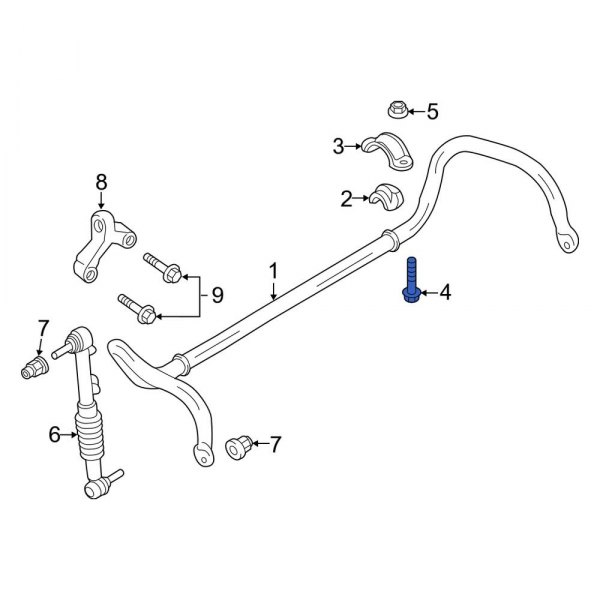 Porsche OE PAF106802 Front Suspension Stabilizer Bar Bracket Bolt