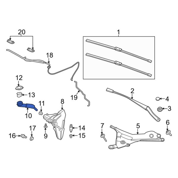 Washer Fluid Reservoir Filler Pipe