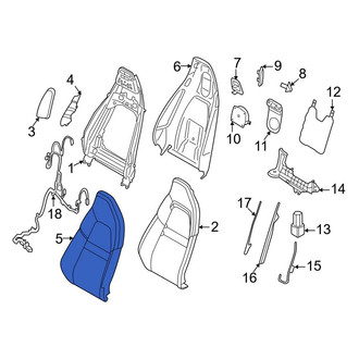 Porsche OE - Front Left Seat Back Cushion Cover