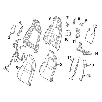 Porsche OE - Seats & Tracks - Front Seat Components (Seat Back, Sport Seats), (50 Aniversario Design / Carrera / Carrera 4 / Carrera 4 GTS / Carrera 4S / Carrera GTS / Carrera S / GT3 / GT3 Touring Package / Targa 4 / Targa 4 GTS / Targa 4S)