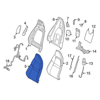 Porsche OE - Front Left Seat Back Cushion Cover