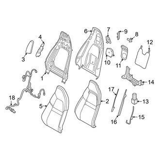 Porsche OE - Seats & Tracks - Front Seat Components (Seat Back, Sport Seats Plus), (50 Aniversario Design / Carrera / Carrera 4 / Carrera 4 GTS / Carrera 4S / Carrera GTS / Carrera S / GT3 / GT3 Touring Package / Targa 4 / Targa 4 GTS / Targa 4S)
