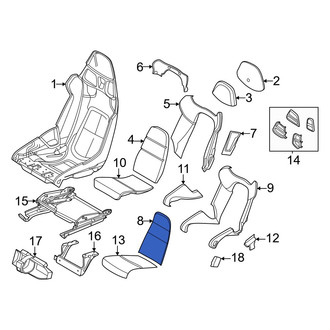 Porsche OE - Front Center Seat Back Cushion Cover