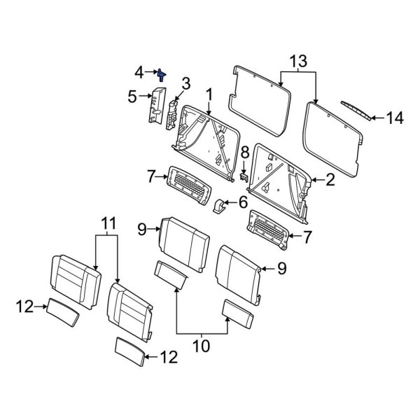Porsche OE 992881236ATBP Front Folding Seat Latch Release Handle