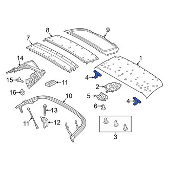 Porsche OE - Right Convertible Top Frame Guide