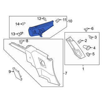 Porsche OE - Left Body C-Pillar Trim Panel