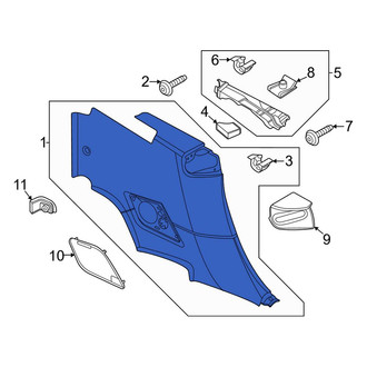 Porsche OE - Rear Left Interior Quarter Panel Trim Panel