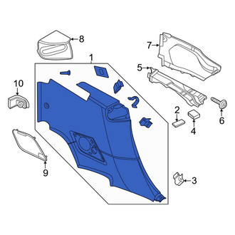 Porsche OE - Rear Left Interior Quarter Panel Trim Panel