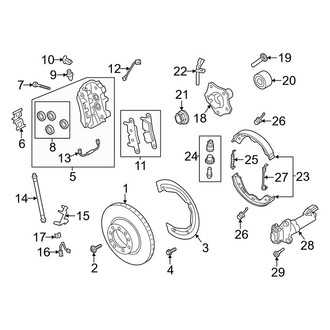 Porsche OE - Rear Suspension - Brake Components (W/O Ceramic Brakes)