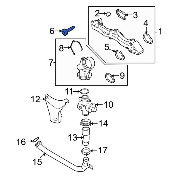 Porsche OE WHT001703 - Engine Mount Support Bracket Bolt