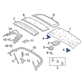 Porsche OE - Right Convertible Top Frame Guide