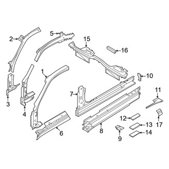 Porsche OE - Pillars, Rocker & Floor - Hinge Pillar (Carrera / Carrera 4 GTS / Carrera GTS / Carrera T Coupe)