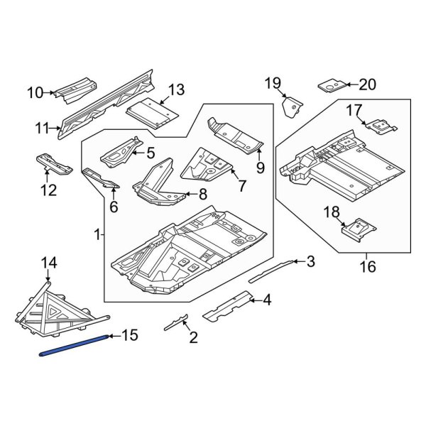 Floor Pan Crossmember Bracket