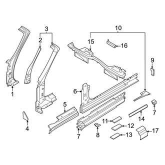 Porsche OE - Pillars, Rocker & Floor - Hinge Pillar (Turbo / Turbo S Convertible)