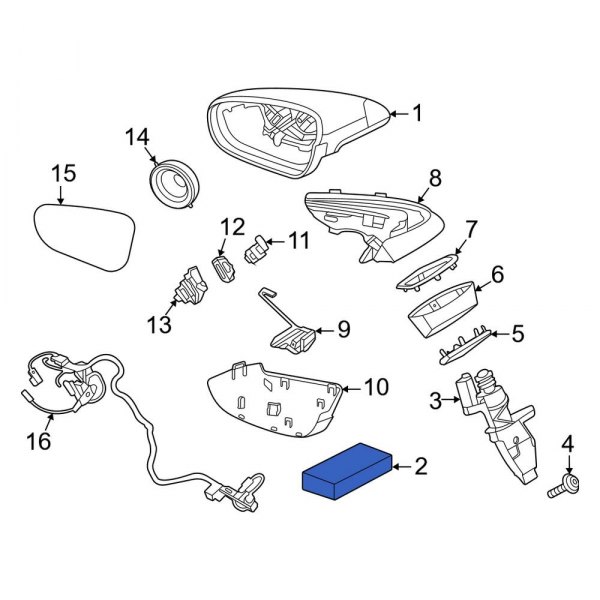 Door Mirror Housing Hardware Kit