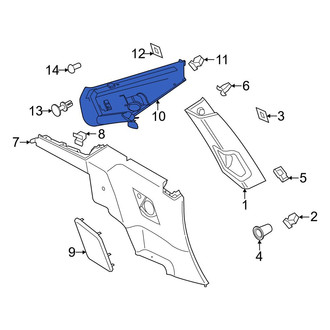 Porsche OE - Left Body C-Pillar Trim Panel