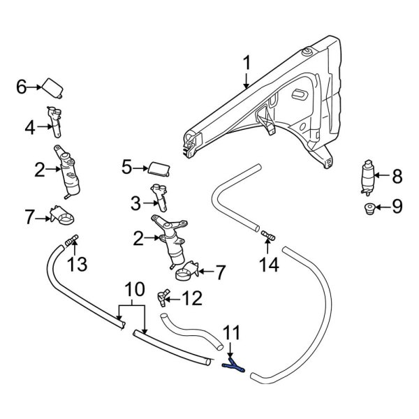 Headlight Washer Hose Connector