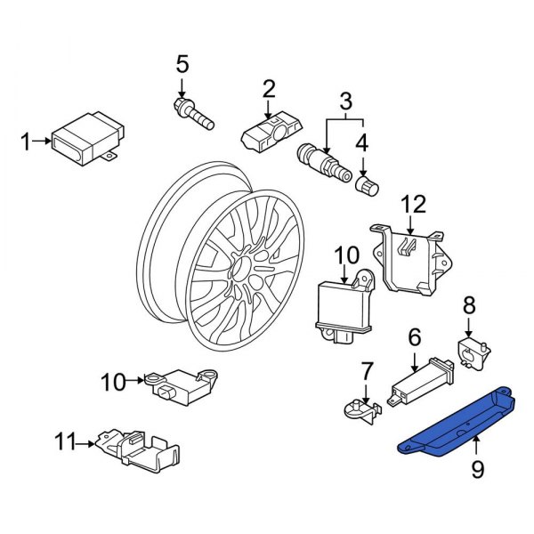 Tire Pressure Monitoring System (TPMS) Antenna Bracket