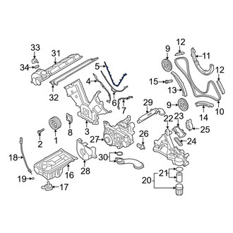 Porsche OE - Center Lower Engine Timing Cover Gasket