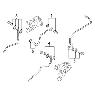 Porsche OE - Engine / Transaxle - Turbocharger & Components (Water Pipes), (4.8L C Engine VIN Character)
