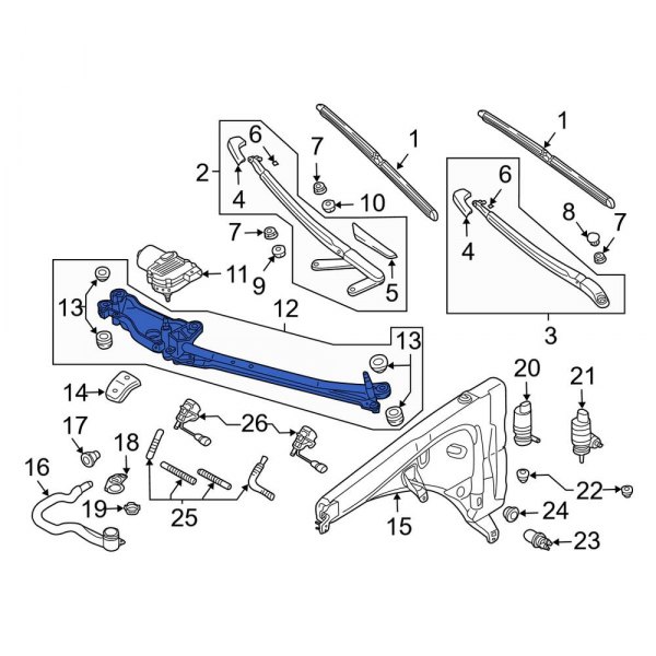 Porsche OE 95562813712 Windshield Wiper Linkage