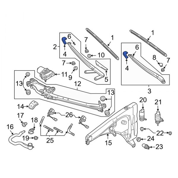 Windshield Wiper Arm Cap