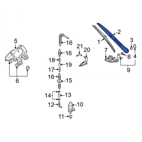 Back Glass Wiper Arm