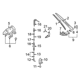 Porsche OE - Lift Gate - Rear Wiper Components